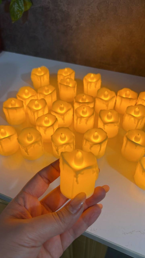 شمع ال ای دی افتابی ارتفاع 5سانت باطری خور بی خطر و بدون خاموشی