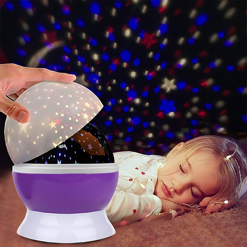چراغ خواب کهکشانی ماه ستاره،چرخان،برقی و باطری خور،دارای دکمه تنظیم رنگ و حرکت